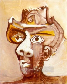 Cabeza de hombre con sombrero cubista de 1971 Pablo Picasso Pinturas al óleo